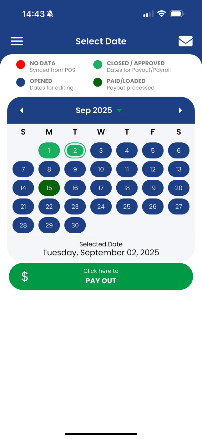 PDP 4 MOD app - payout controls